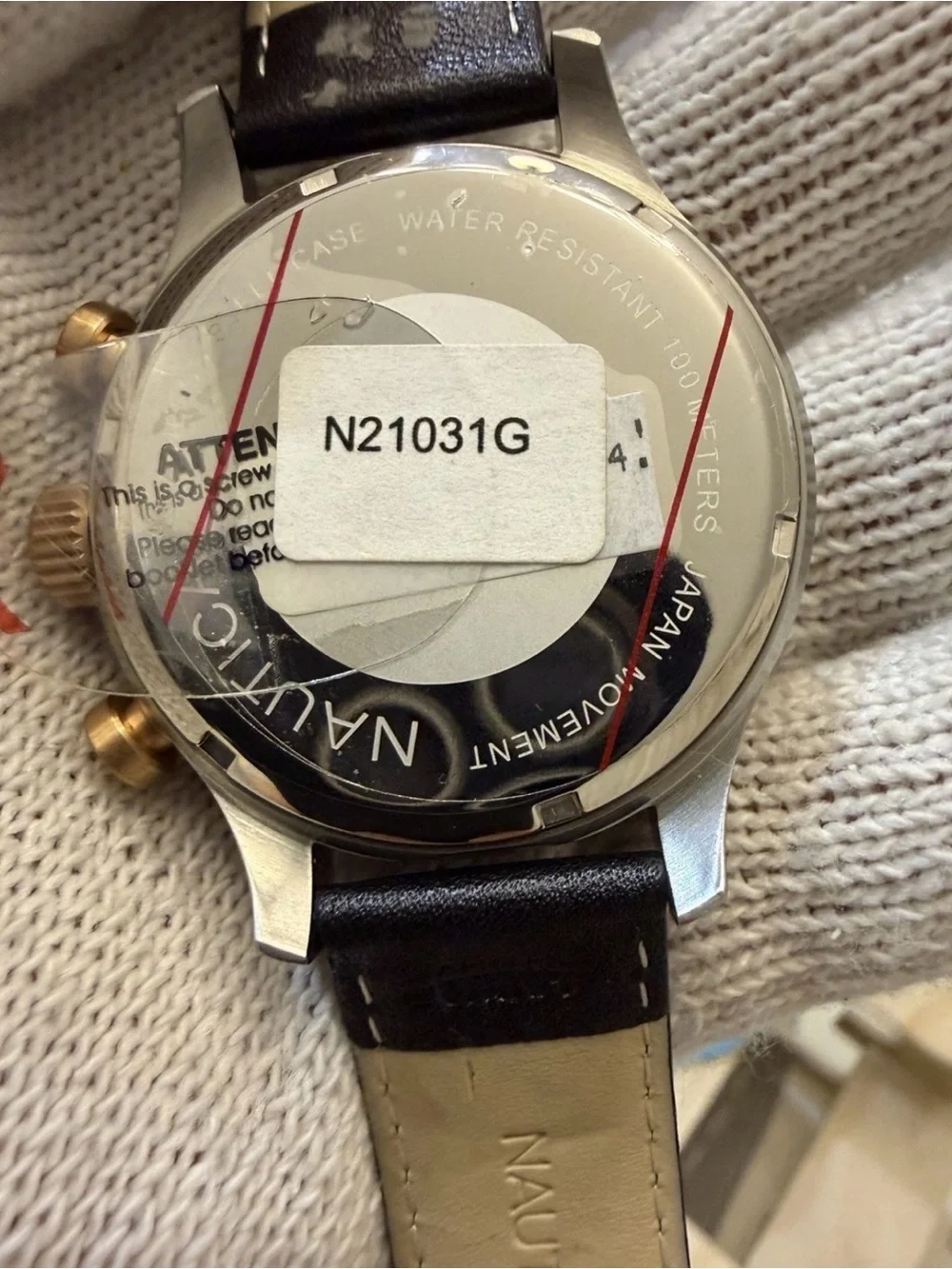 Nautica NCT 14 Sport Chronograph Men's Watch 44mm Gray Dial Leather N21031G